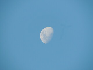 Obraz premium waning moon on clear blue sky
