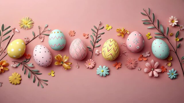 easter eggs in a nest