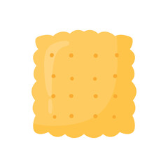 Square Cracker Biscuit Snack Food in Cute Cartoon Vector Illustration