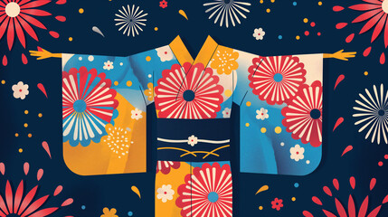 Japanese Summer Festival Illustration - 日本の夏祭りイラスト