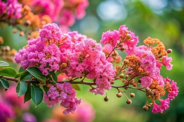 Obraz premium Weak Crape Myrtle Bloom: Fungal Disease & Perennial Care