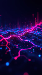 A colorful digital representation of a container orchestration system with Kubernetes-like symbols and cloud data flow elements.