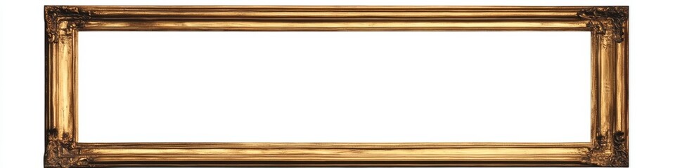 Ornate Gold Frame Horizontal Composition, Empty Canvas, Antique Style, picture frame, gold frame picture frame, art frame