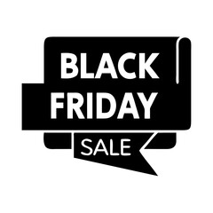 Fototapeta premium Vector icon representing a Black Friday sale with bold typography and a speech bubble design for promotional use