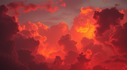 Fiery red and orange cloud formation for dramatic backgrounds, weather blogs, and climate content. 