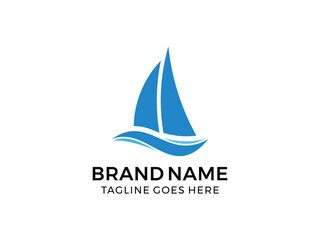 editable vector creative sailboat symbol design illustration isolated on transparent background