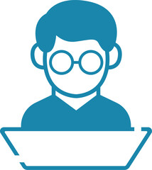 boy is reading a book or called a Bookworm logo vector illustration