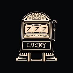 lucky machine tattoo vector design