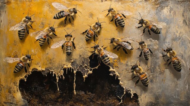Bees: Nature's Industrious Pollinators - A Colorful Exploration of Honey, Wax, and Apiculture