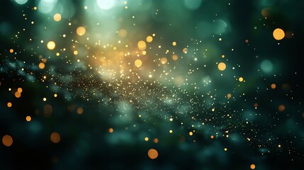 Fototapeta premium A mesmerizing abstract background filled with bright glowing bokeh lights and shimmering particles, creating a dreamy atmosphere.