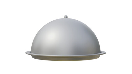Empty restaurant cloche on a isolated background.  Restaurant cloche 3d illustration.