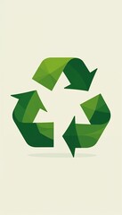 Obraz premium Geometric recycling symbol in green for Earth Day promotion