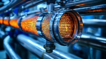 Detailed view of a heat exchanger within an HVAC setup.