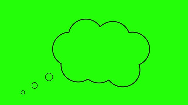 Simple cloud-shaped speech bubble green screen background