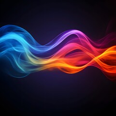 Obraz premium Colorful abstract waves on dark background