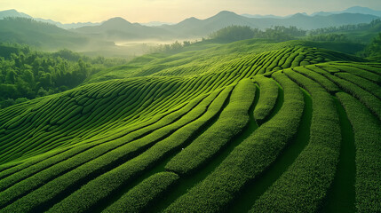Obraz premium tea plantation in thailand