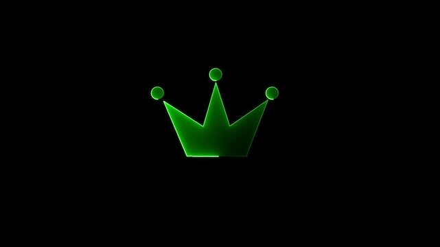 Neon king queen crown animated king queen crown icon neon logo icon luxury. Golden crown floating on a green screen background, crown of thorns on the table, queen king crown over wooden table created