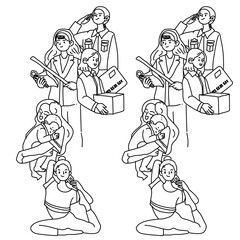 International Happy Women's Day Background Design, Icons, Calligraphy 