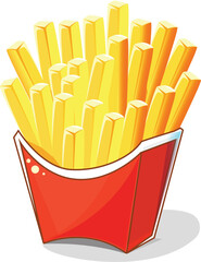 French fries in a package. Fast food. Vector illustration