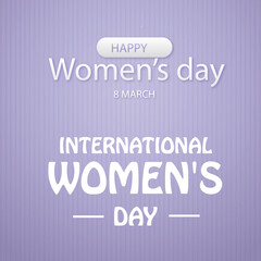 International Happy Women's Day Background Design, Icons, Calligraphy 