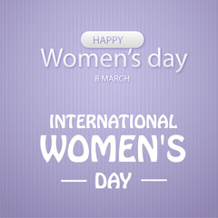 International Happy Women's Day Background Design, Icons, Calligraphy 