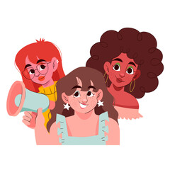 International Happy Women's Day Background Design, Icons, Calligraphy 