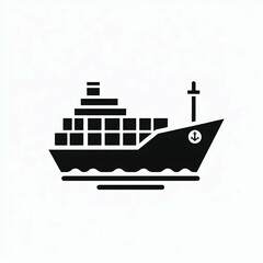 Obraz premium Cargo Ship Icon Global Maritime Freight
