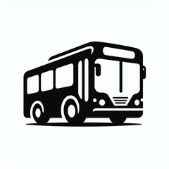 Classic Black  White Bus Icon