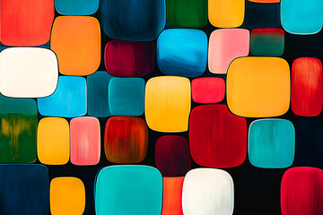 Papier peint avec motifs géométriques colorés