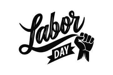 Obraz premium Labor Day Typography Silhouette Design for T-Shirts, Posters, and Printable