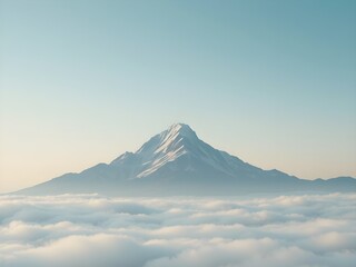 Naklejka premium Majestic Mountain Peaks in Misty Layers: A Symbol of Strong Brand Positioning and Endurance