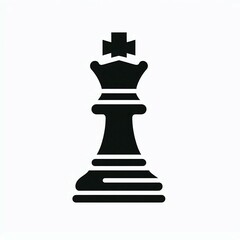 Chess Queen Icon Black and White