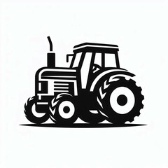 Obraz premium Strong Farm Tractor Silhouette Logo
