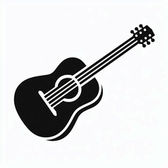 Fototapeta premium Acoustic Guitar Icon Black White