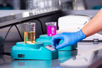 Laboratory experiment Scientific production of detergent in the laboratory.