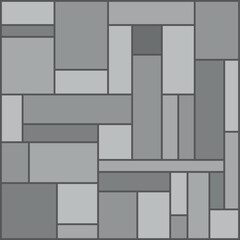 Sidewalk tile pavement, grey stone pattern. Sidewalk concrete tile wrapping paper print, garden brick pavement isolated vector textile backdrop or street stone paving fabric background