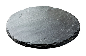 Round slate plate, isolated on a transparent background, PNG