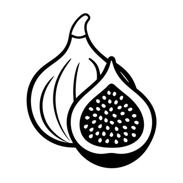 black and white figs, cut open clip art preview