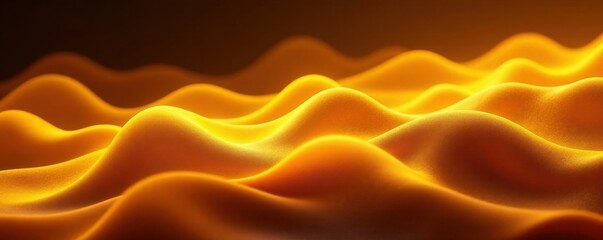 Obraz premium Golden yellow undulating forms, glowing abstract , motion, golden yellow, yellow