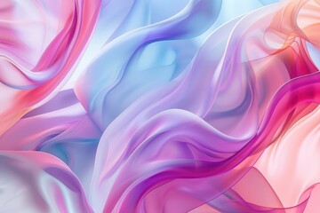 Obraz premium Abstract flowing fabric in pastel colors creating a soft, dreamy atmosphere with gentle waves and folds