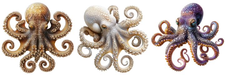 Octopus behavior and adaptation in ocean depths underwater photos