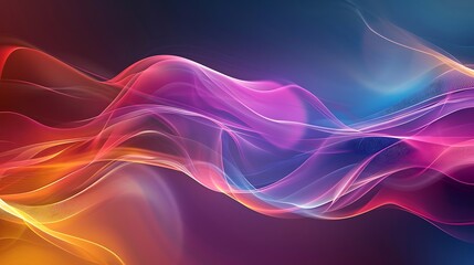 Fototapeta premium Vibrant abstract waves with flowing lines in red, orange, purple, and blue hues, creating a dynamic and colorful background texture. Ideal for energetic designs.
