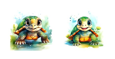 Schildkröte Aquarell Bild	