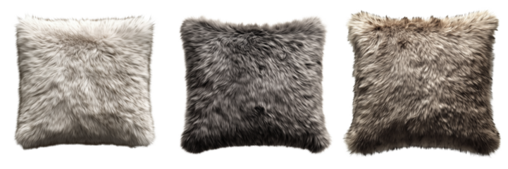 Luxurious faux fur pillows home decor soft textiles cozy living room