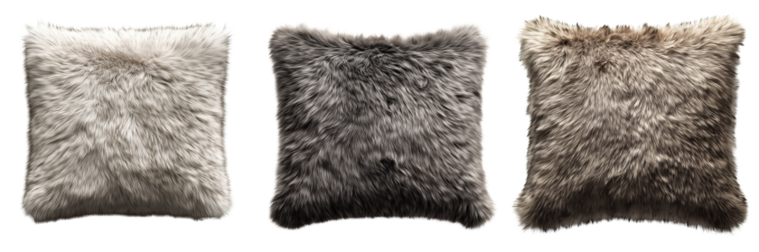 Luxurious faux fur pillows home decor soft textiles cozy living room