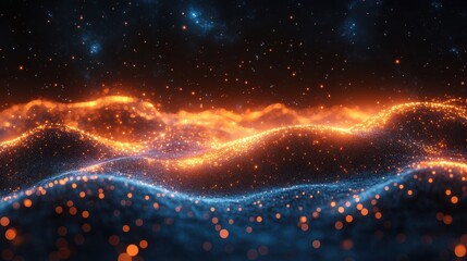 abstract glowing network connections representing data and technology background