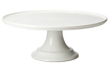 White cake stand for elegant presentations isolated with transparent background