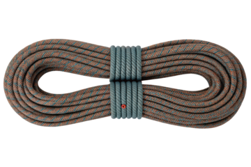 Coiled climbing rope isolated with transparent background