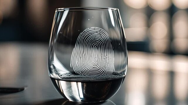 Fingerprint on a glass.