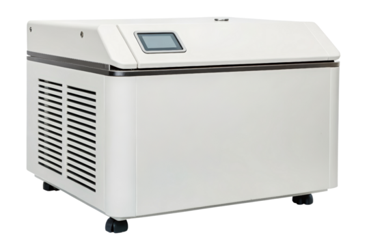 High speed laboratory centrifuge machine isolated with transparent background